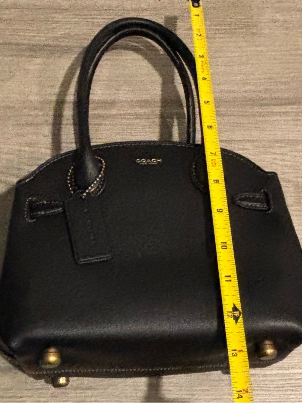 Coach Black Leather Mini Satchel with Gold Hardware - Picture 8 of 10